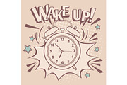 Vintage alarm wake up poster