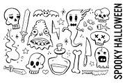Spooky Halloween Doodle Clipart