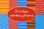 12 knitted vector seamless patterns