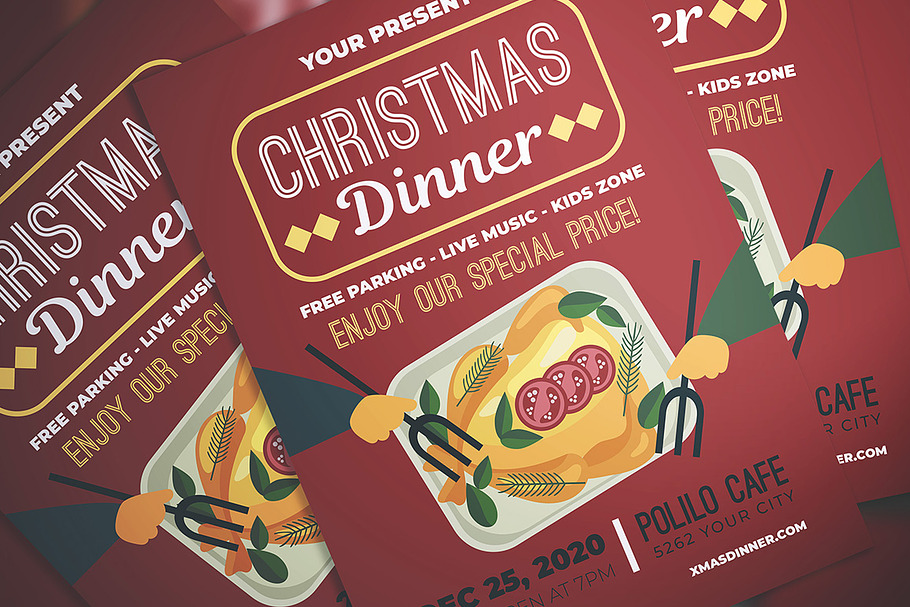 Christmas Dinner Flyer in Flyer Templates - product preview 8