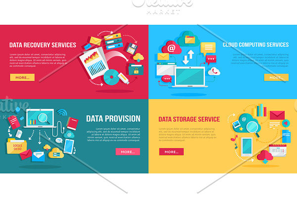 Data Services Banners Set