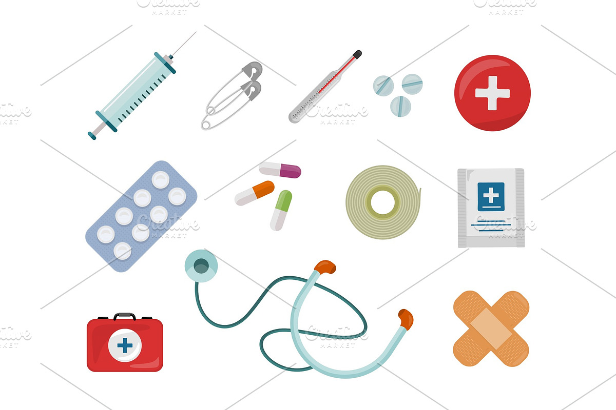 Set of Medical Supplies Vectors in in Objects - product preview 8