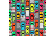 Seamless Pattern Cars on Parking
