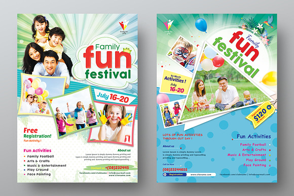 Family Fun Day Flyer Bundle in Flyer Templates - product preview 1