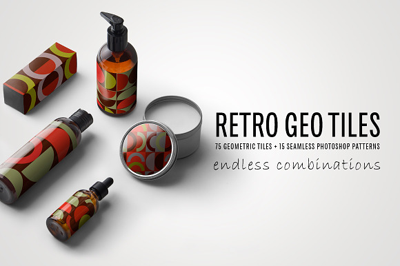 Retro Geo Tiles in Patterns - product preview 1