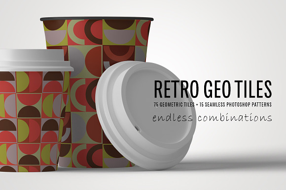 Retro Geo Tiles in Patterns - product preview 4