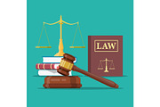 Law and justice set icon,