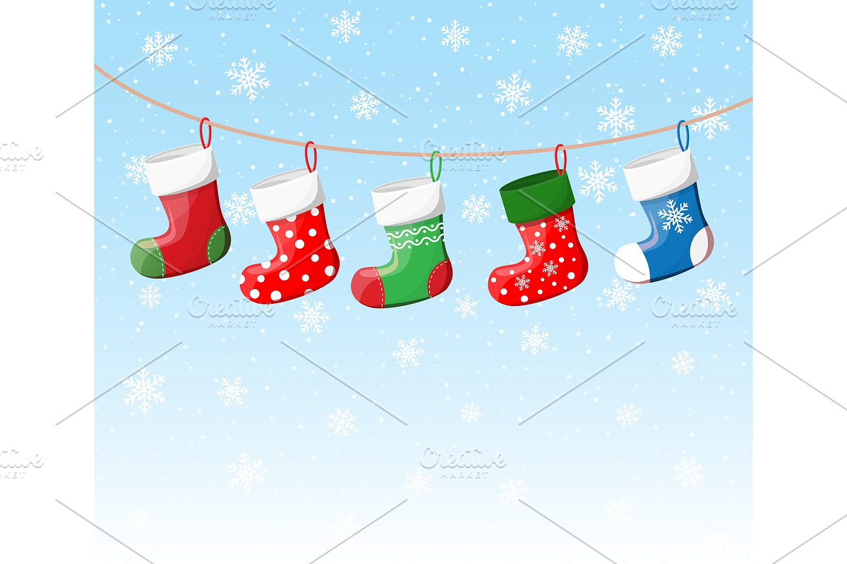Christmas stockings in various in Objects - product preview 8