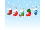 Christmas stockings in various