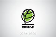 Oval Branch Tree Logo Template