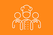 Chef team icon line business concept