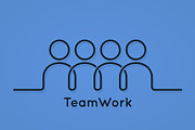 Teamwork icon line business concept 