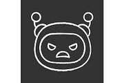Angry robot emoji chalk icon