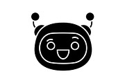 Excited robot emoji glyph icon