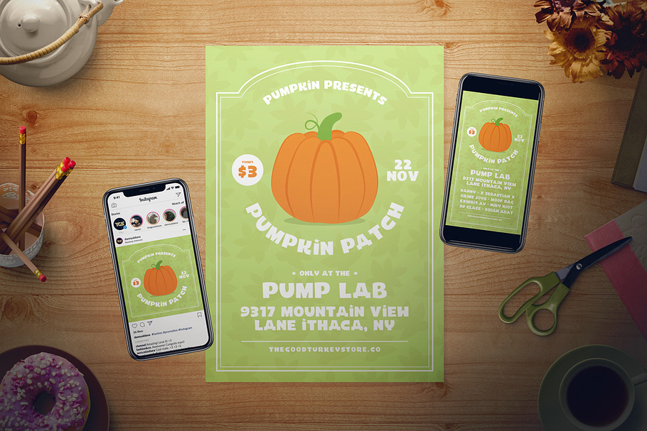Pumpkin Patch Flyer Set in Flyer Templates - product preview 8
