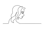 Pretty woman one line drawing