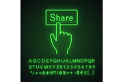 Share button neon light icon