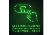 Buy button neon light icon