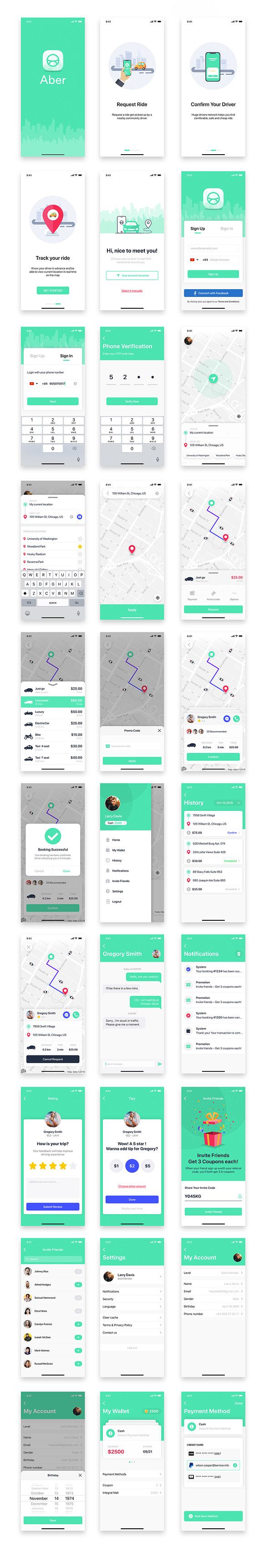 Taxi Booking App UI Kit in App Templates - product preview 6