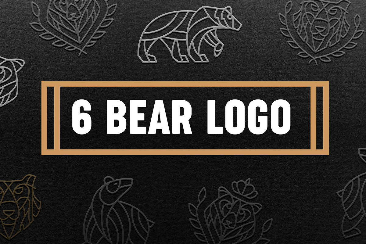 Set of 6 bear logos in Logo Templates - product preview 8