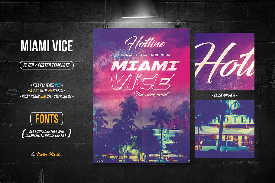 Miami Vice - Flyer / Poster in Flyer Templates - product preview 8