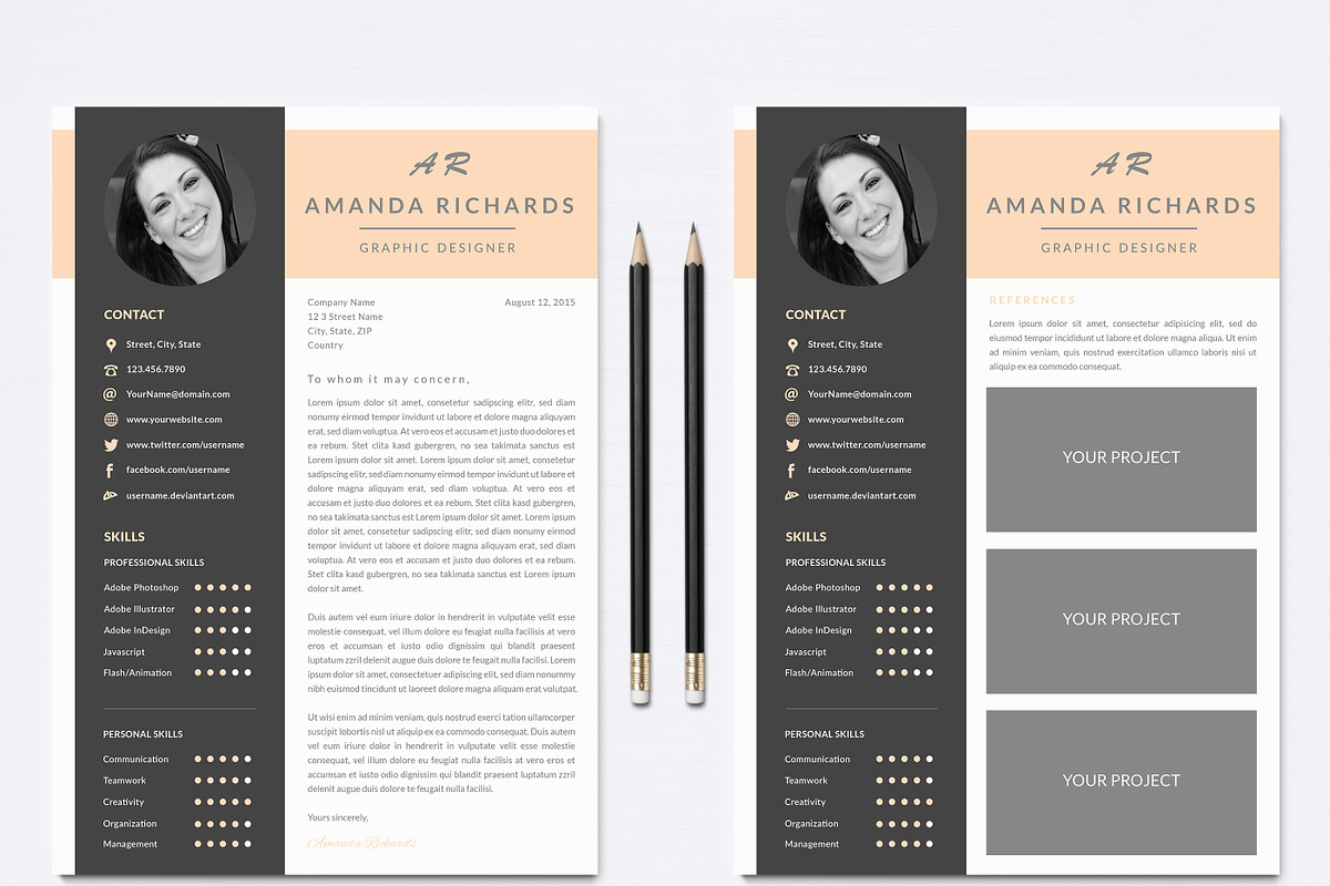 Resume Template 001 for Photoshop in Resume Templates - product preview 8