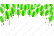 Green Party Balloons Background