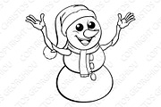 Christmas Snowman Cartoon Character