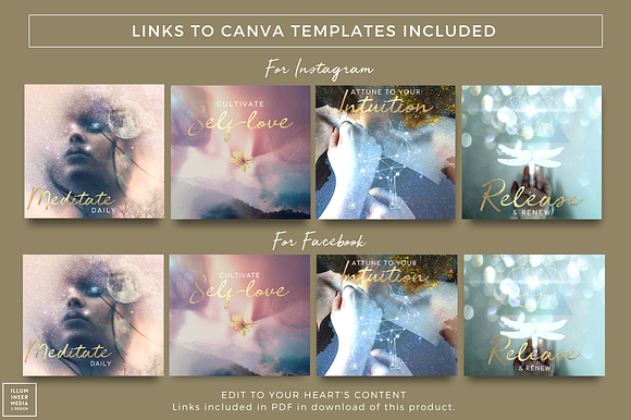 DOUBLE-EXPOSURE & GOLD WORDS - SET 1 in Social Media Templates - product preview 1