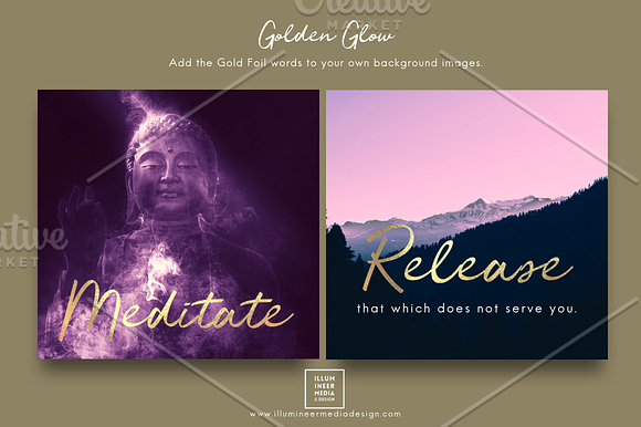 DOUBLE-EXPOSURE & GOLD WORDS - SET 1 in Social Media Templates - product preview 2