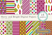 Merry and Bright Digital Papers