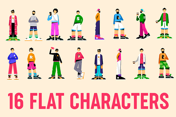 Flat characters set