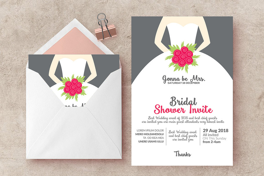 Bridal Shower Invite Templates 01 in Flyer Templates - product preview 8