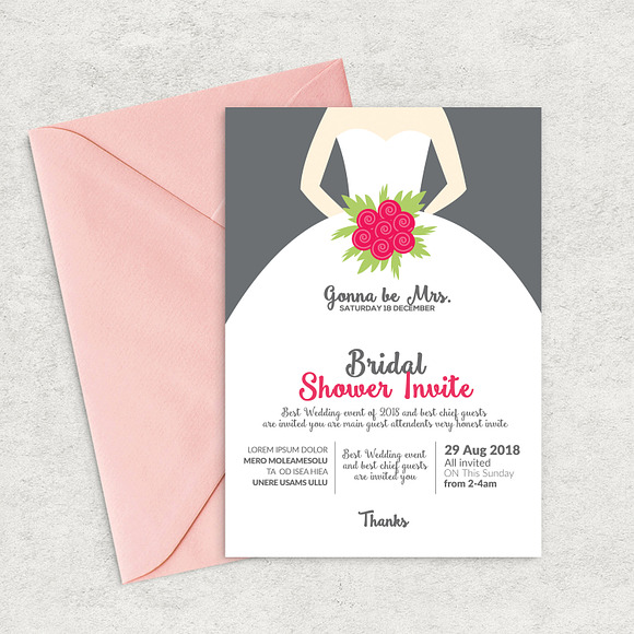 Bridal Shower Invite Templates 01 in Flyer Templates - product preview 1