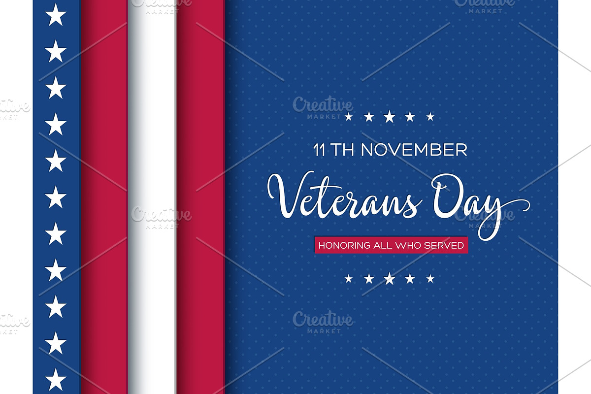 Veterans Day greeting card. in Illustrations - product preview 8