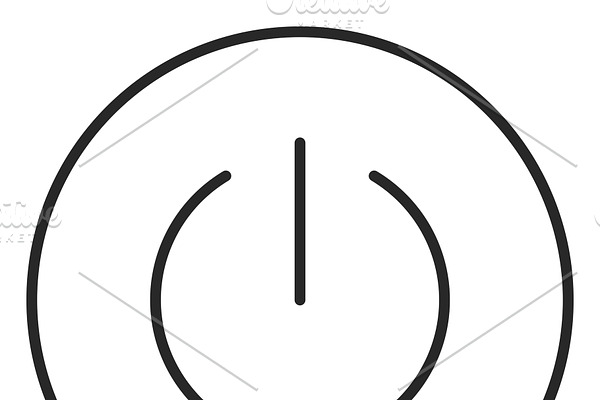 Power button stroke icon, logo