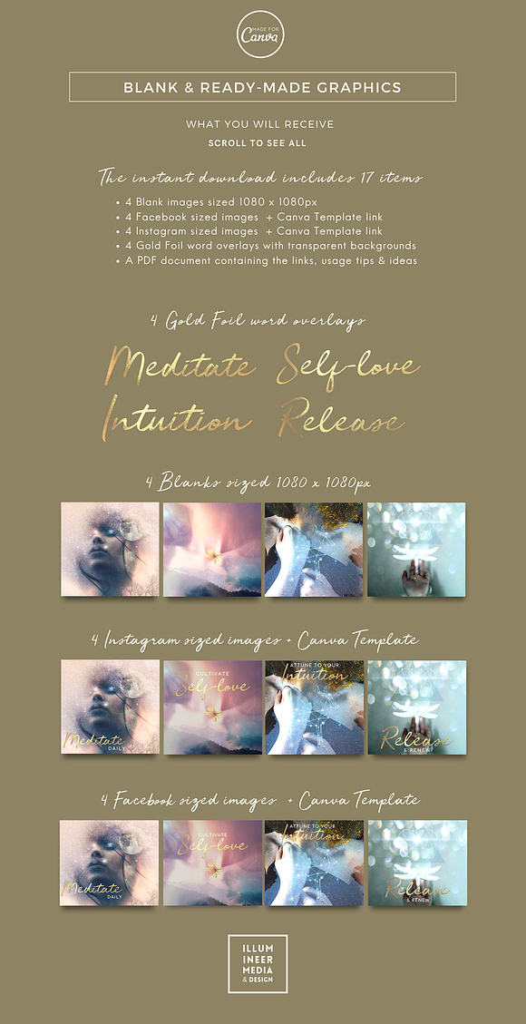 DOUBLE-EXPOSURE & GOLD WORDS - SET 1 in Social Media Templates - product preview 4
