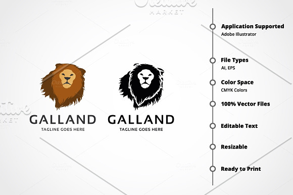 Galland Lion Logo in Logo Templates - product preview 5