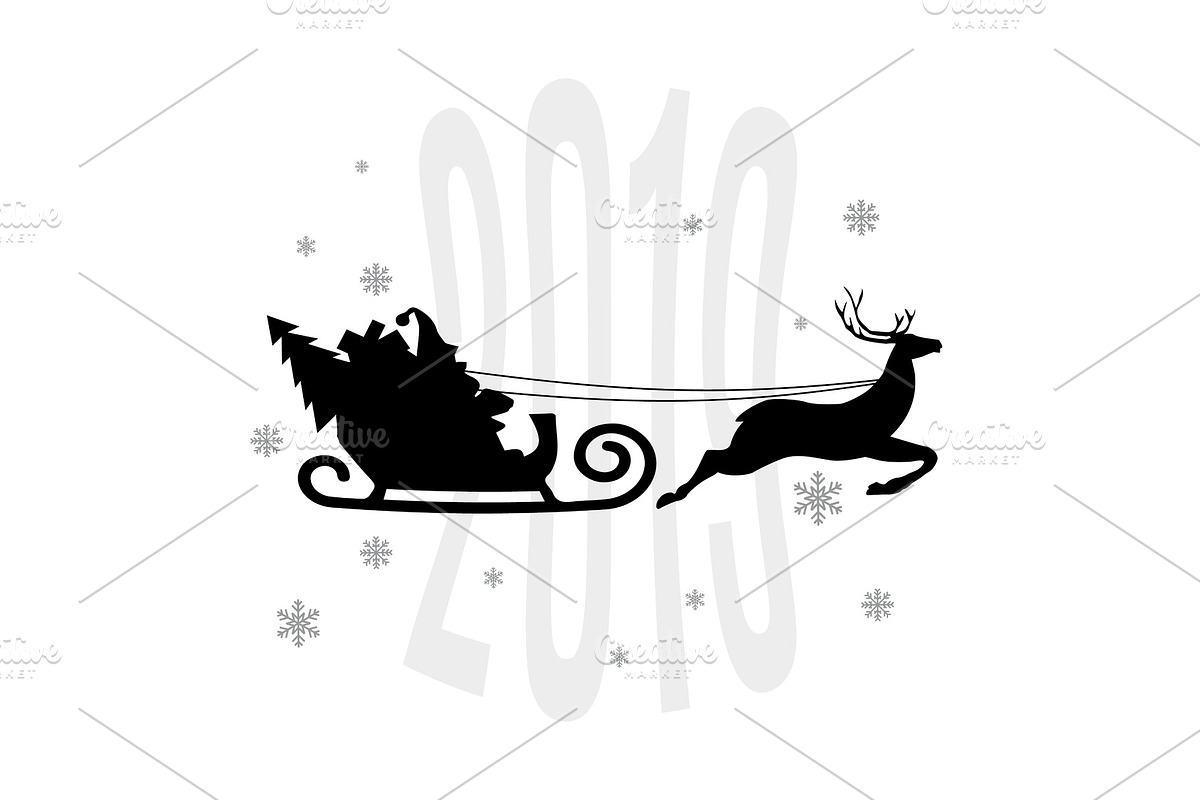Santa Claus in a sleigh in Objects - product preview 8