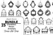 25 vector bundle mirrors chandeliers