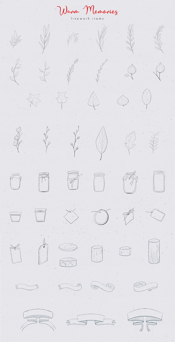 Warm Memories - hand drawn set in Objects - product preview 3
