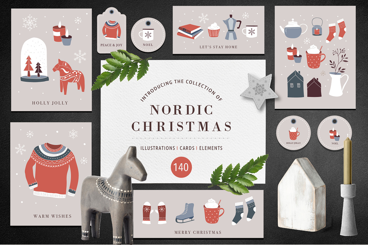 Nordic Christmas - winter collection in Illustrations - product preview 8