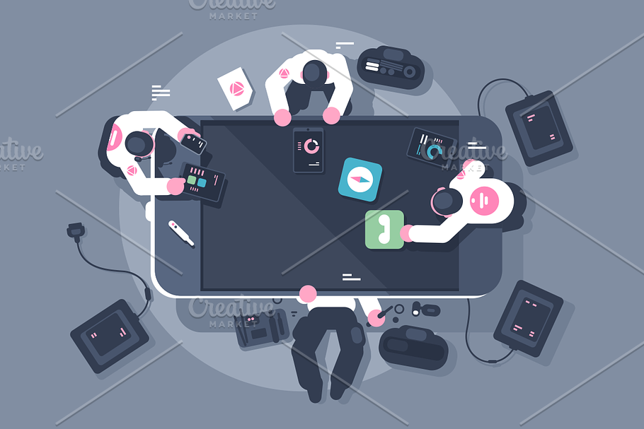 Team mobile development in Illustrations - product preview 8