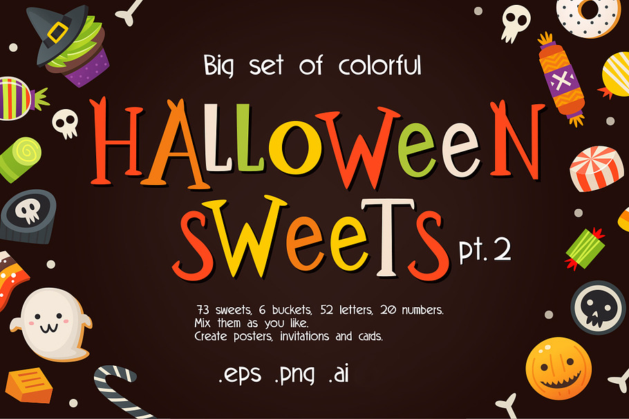 Halloween sweets pt2 in vector. in Illustrations - product preview 8