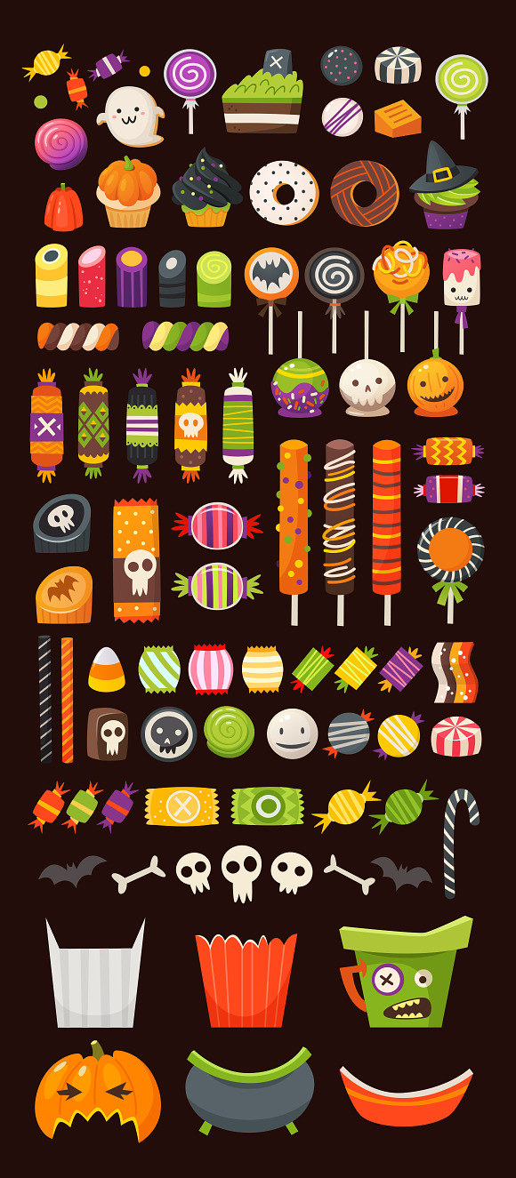 Halloween sweets pt2 in vector. in Illustrations - product preview 3