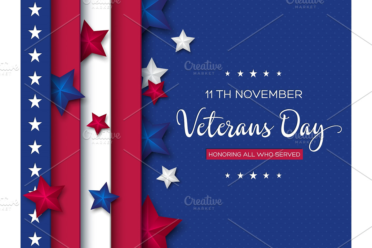 Veterans Day greeting card. in Objects - product preview 8