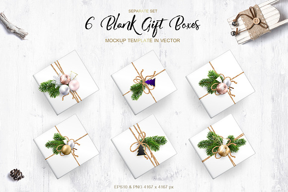 Christmas Packaging. MockUp Set. in Illustrations - product preview 2