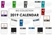 2019 Vector Calendar pack 18 in 1