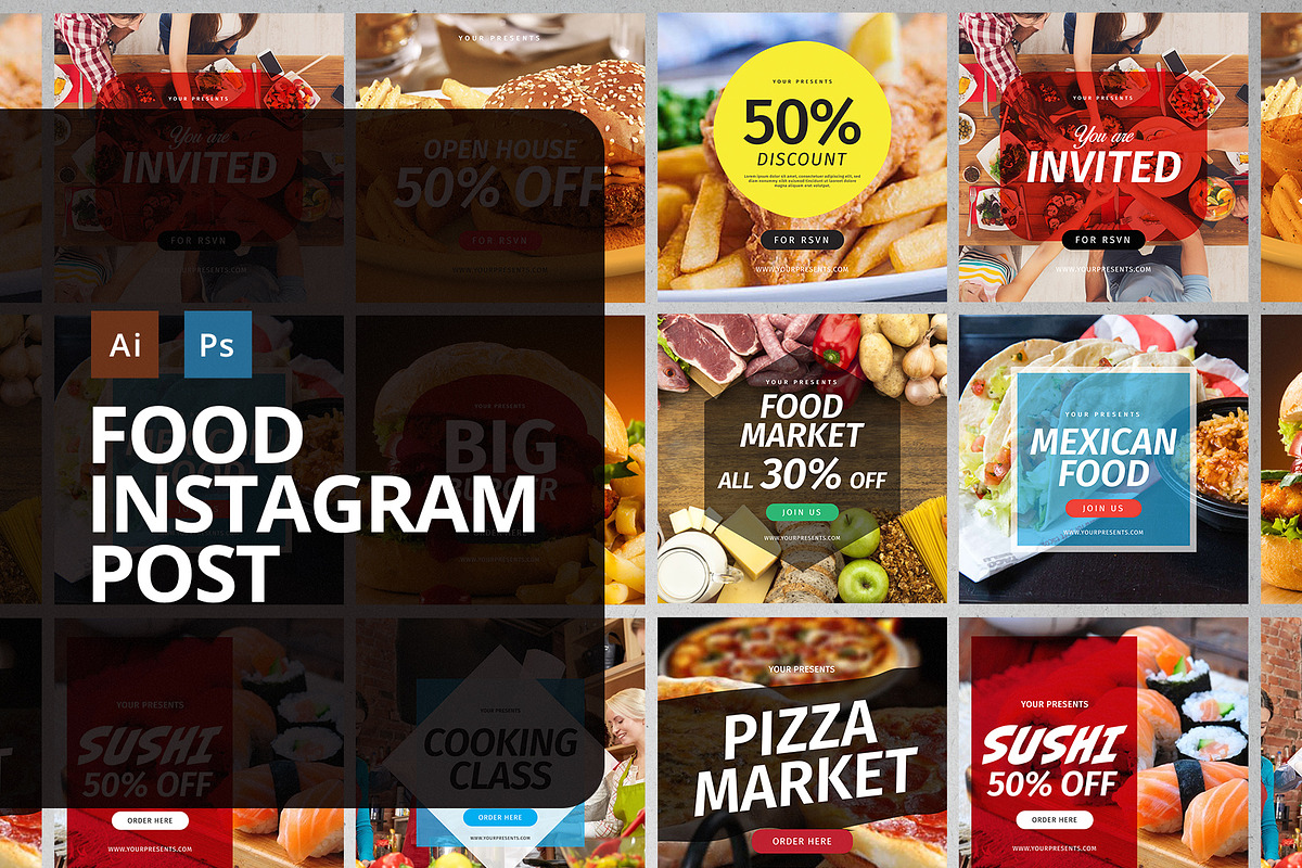 Food Instagram Post in Instagram Templates - product preview 8