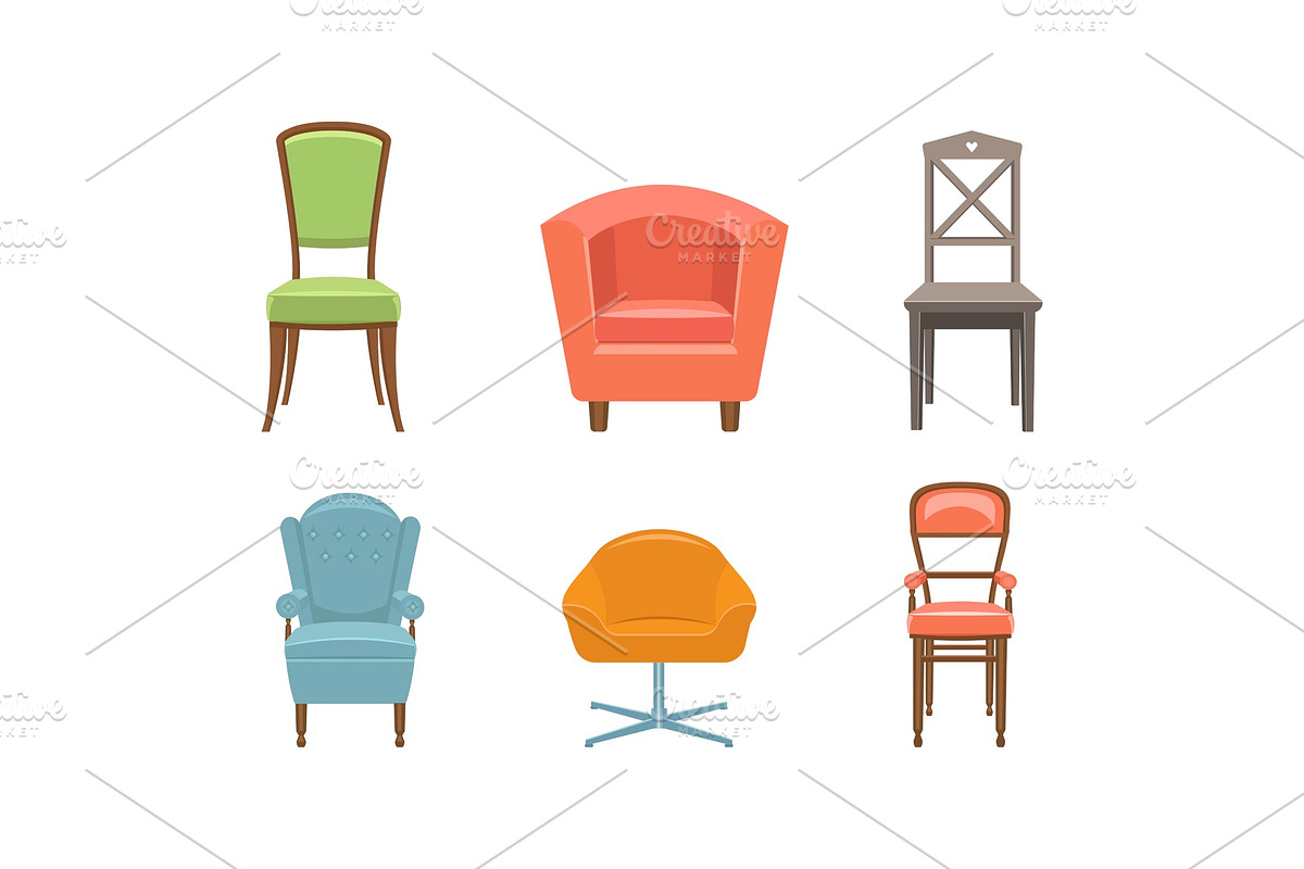 Chairs and armchairs set, retro and in Objects - product preview 8